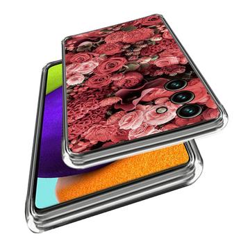 Samsung Galaxy A25 Stilfuld Ultra-Slim TPU Cover - Røde Blomster