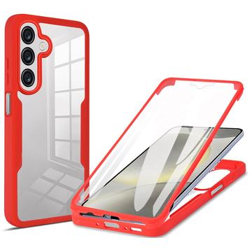 Samsung Galaxy A26 360 Beskyttelse Cover - Rød / Klar