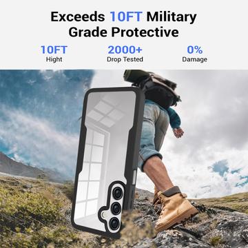 Samsung Galaxy A26 360 Beskyttelse Cover - Rød / Klar