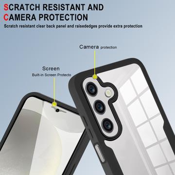 Samsung Galaxy A26 360 Beskyttelse Cover - Rød / Klar