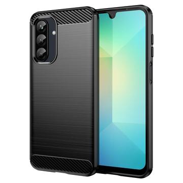 Samsung Galaxy A26 Børstet TPU Cover - Karbonfiber - Sort
