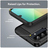 Samsung Galaxy A26 Børstet TPU Cover - Karbonfiber - Sort