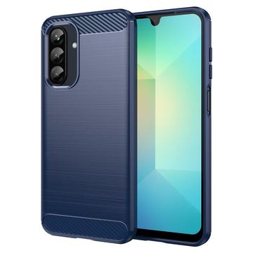 Samsung Galaxy A26 Børstet TPU Cover - Karbonfiber - Blå