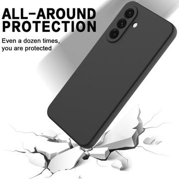 Samsung Galaxy A26 Flydende silikone cover med håndrem - sort