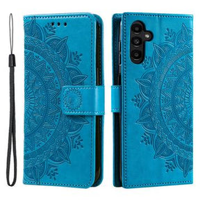 Samsung Galaxy A26 Mandala Series Etui med Pung - Blå