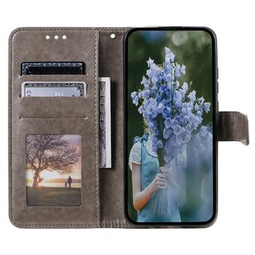 Samsung Galaxy A26 Mandala Series Etui med Pung - Grå