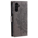 Samsung Galaxy A26 Mandala Series Etui med Pung - Grå