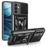 Samsung Galaxy A26 Roterende Ring Hybrid Cover med Kameraskjold - Sort
