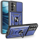 Samsung Galaxy A26 Roterende Ring Hybrid Cover med Kameraskjold - Blå