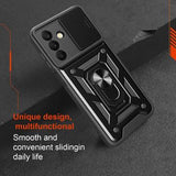 Samsung Galaxy A26 Roterende Ring Hybrid Cover med Kameraskjold - Blå