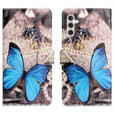 Samsung Galaxy A26 Style Series Pung Taske - Blå Sommerfugl