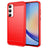 Samsung Galaxy A35 Børstet TPU Cover - Karbonfiber - Rød