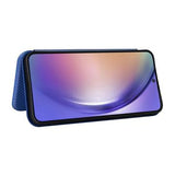 Samsung Galaxy A35 Flip Cover - Karbonfiber - Blå