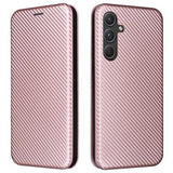 Samsung Galaxy A35 Flip Cover - Karbonfiber - Rødguld