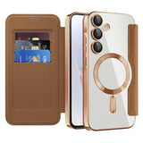 Samsung Galaxy A35 Flip cover med kortholder - MagSafe-kompatibel - Brun