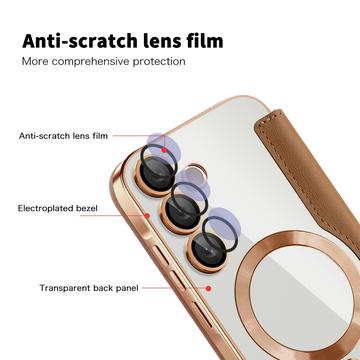Samsung Galaxy A35 Flip cover med kortholder - MagSafe-kompatibel - Brun