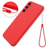 Samsung Galaxy A35 Liquid Silikone Cover med Strop - Rød