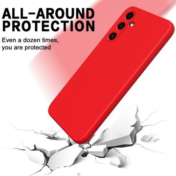 Samsung Galaxy A35 Liquid Silikone Cover med Strop - Rød