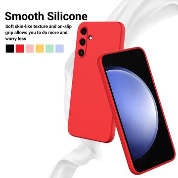 Samsung Galaxy A35 Liquid Silikone Cover med Strop - Rød