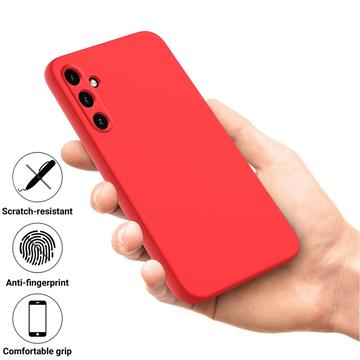 Samsung Galaxy A35 Liquid Silikone Cover med Strop - Rød