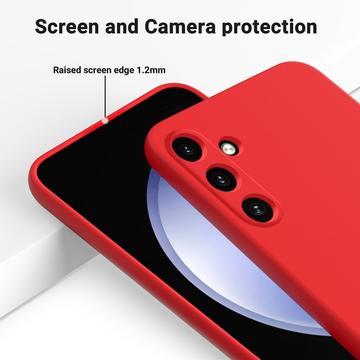 Samsung Galaxy A35 Liquid Silikone Cover med Strop - Rød
