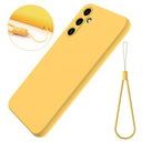 Samsung Galaxy A35 Liquid Silikone Cover med Strop - Gul