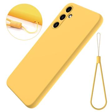 Samsung Galaxy A35 Liquid Silikone Cover med Strop - Gul