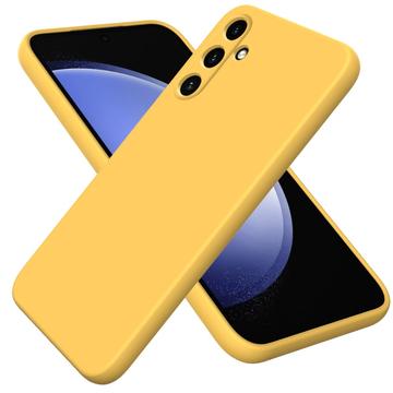 Samsung Galaxy A35 Liquid Silikone Cover med Strop - Gul