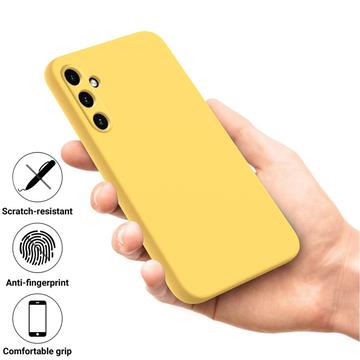 Samsung Galaxy A35 Liquid Silikone Cover med Strop - Gul