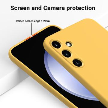 Samsung Galaxy A35 Liquid Silikone Cover med Strop - Gul