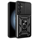 Samsung Galaxy A35 Roterende Ring Hybrid Cover med Kameraskjold - Sort