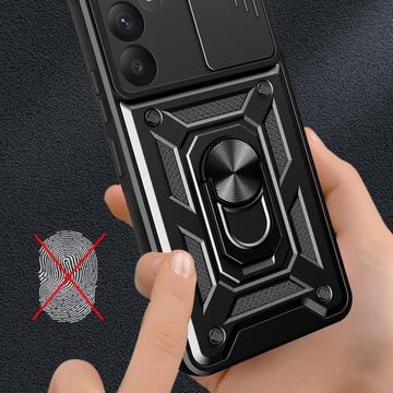 Samsung Galaxy A35 Roterende Ring Hybrid Cover med Kameraskjold - Blå