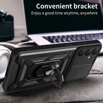 Samsung Galaxy A35 Roterende Ring Hybrid Cover med Kameraskjold - Rød