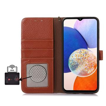 Samsung Galaxy A35 Læderpung med RFID - Brun