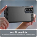 Samsung Galaxy A36/A56 Børstet TPU Cover - Karbonfiber - Sort