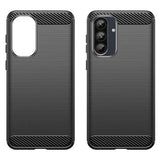 Samsung Galaxy A36/A56 Børstet TPU Cover - Karbonfiber - Sort