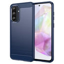 Samsung Galaxy A36/A56 Børstet TPU Cover - Karbonfiber - Blå