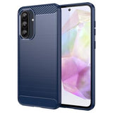 Samsung Galaxy A36/A56 Børstet TPU Cover - Karbonfiber - Blå