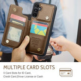 Samsung Galaxy A36 Caseme C22-etui RFID-kortpung - brun