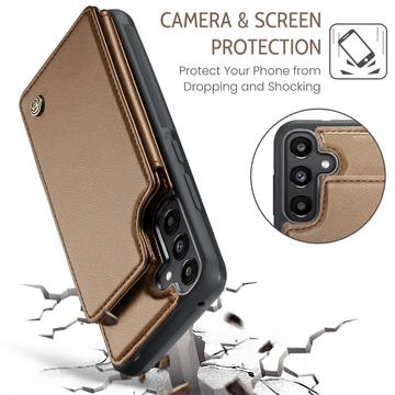 Samsung Galaxy A36 Caseme C22-etui RFID-kortpung - brun