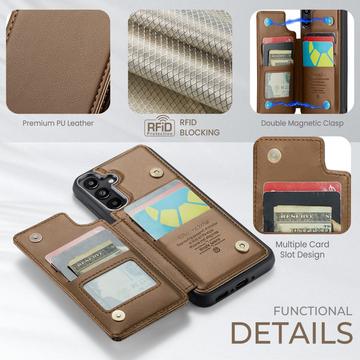 Samsung Galaxy A36 Caseme C22-etui RFID-kortpung - brun