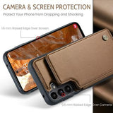 Samsung Galaxy A36 Caseme C22-etui RFID-kortpung - brun