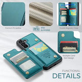 Samsung Galaxy A36 Caseme C22-etui RFID-kortpung - grøn