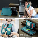 Samsung Galaxy A36 Caseme C22-etui RFID-kortpung - grøn