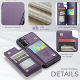 Samsung Galaxy A36 Caseme C22-etui RFID-kortpung - lilla