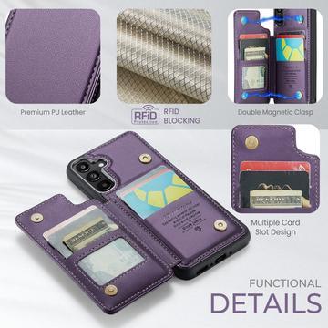 Samsung Galaxy A36 Caseme C22-etui RFID-kortpung - lilla