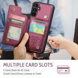 Samsung Galaxy A36 Caseme C22-etui RFID-kortpung - rød