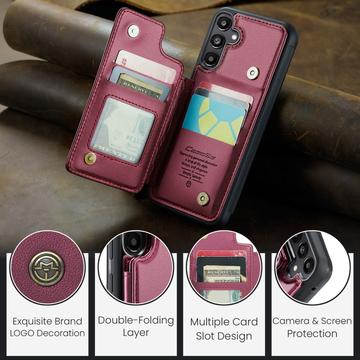 Samsung Galaxy A36 Caseme C22-etui RFID-kortpung - rød