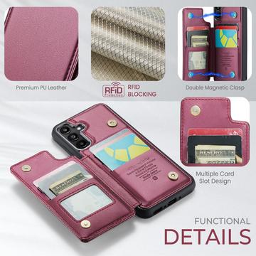 Samsung Galaxy A36 Caseme C22-etui RFID-kortpung - rød