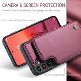 Samsung Galaxy A36 Caseme C22-etui RFID-kortpung - rød